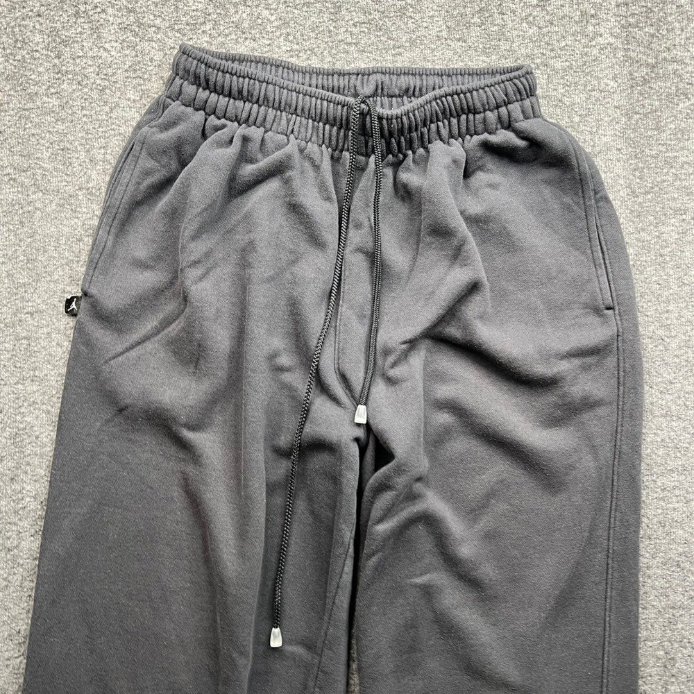 Jordan Sweatpants Mens Medium Gray Jumpman Fleece Joggers Snap Athletic Pants - Picture 12 of 16